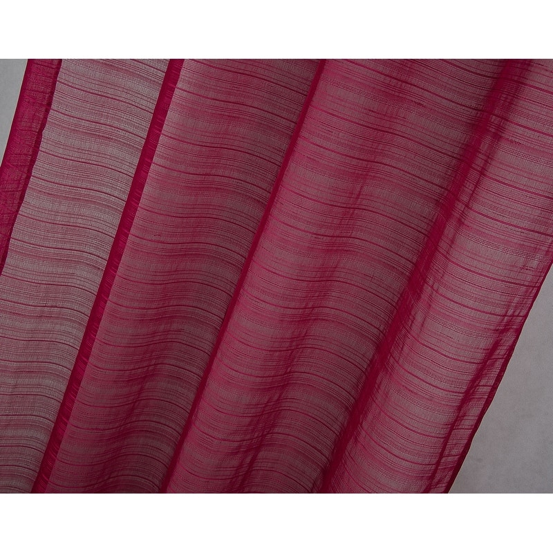 Erica Striped Doily Single Grommet Curtain Panel - (1x) 54 x 90 in. - (1x) 54 x 90 in.