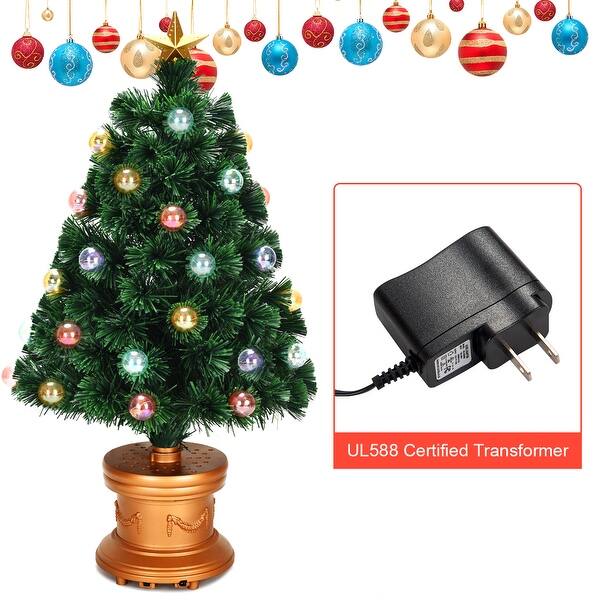 Shop Gymax 3ft Pre Lit Pvc Christmas Tree Fiber Optical Firework