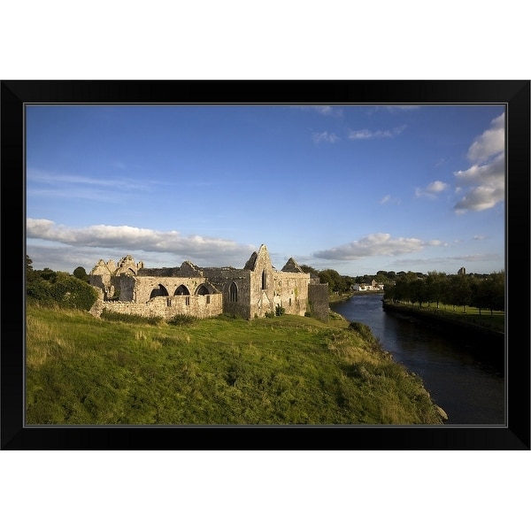 "14th Century Franciscan Friary on the River Deel, Askeaton, County Limerick, Ireland" Black Framed Print