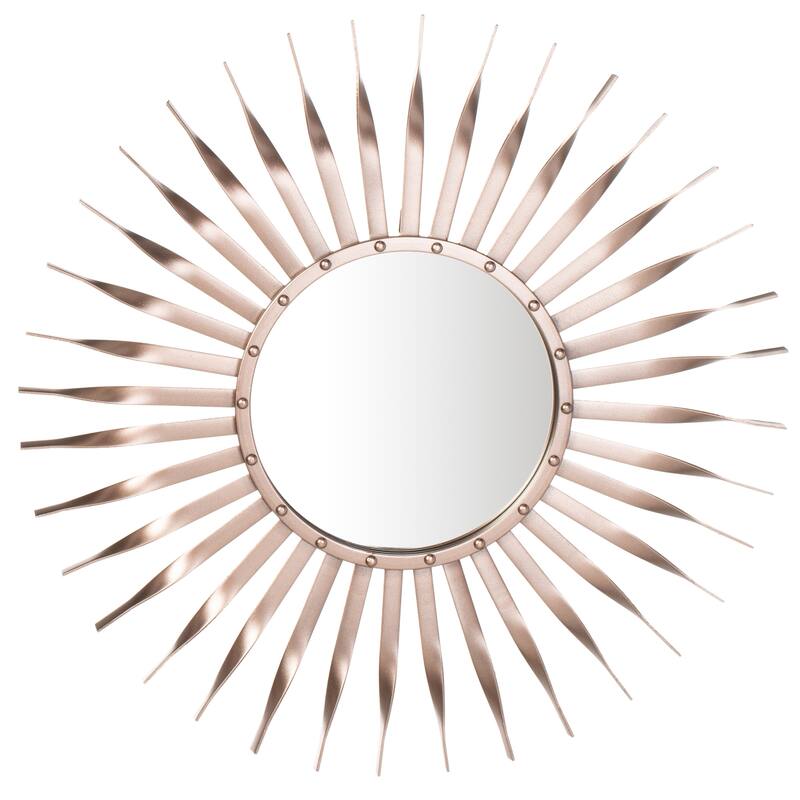 SAFAVIEH Jessenia 28-inch Rose/Gold Sunburst Round Mirror - 28.3" W x 1" L x 28.3" H - 28Wx1Dx28H