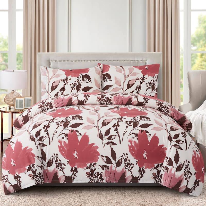Printed Ultra Soft Rayon from Bamboo All Season Duvet Cover Set with ...