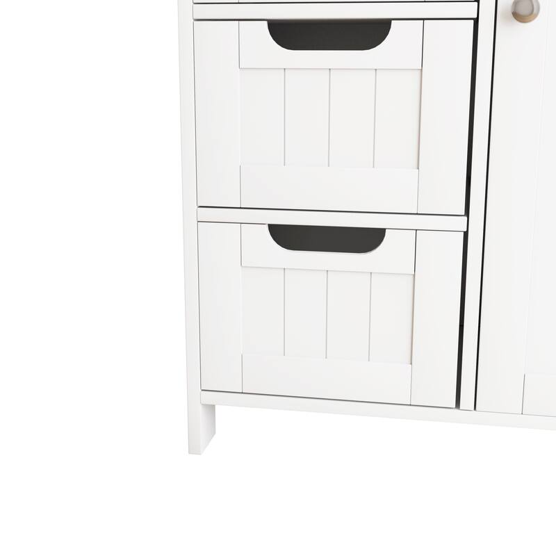 White Bathroom Storage with Adjustable Shelf Bed Bath & Beyond 36681476