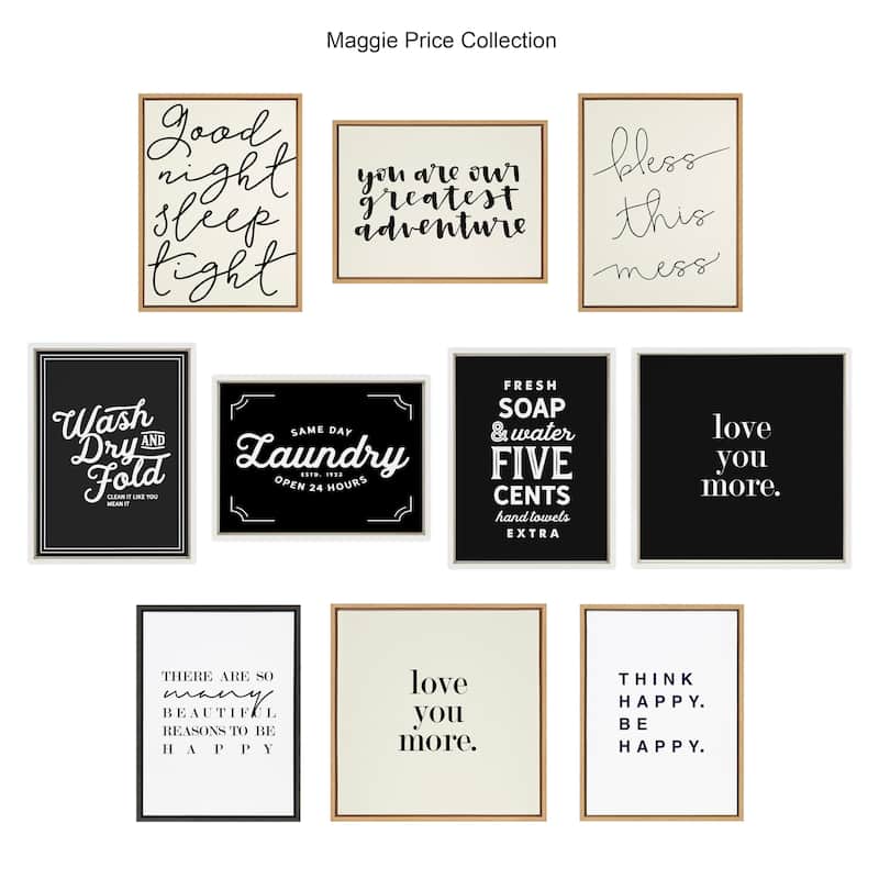 Kate and Laurel Sylvie Sleep Tight Framed Canvas by Maggie Price
