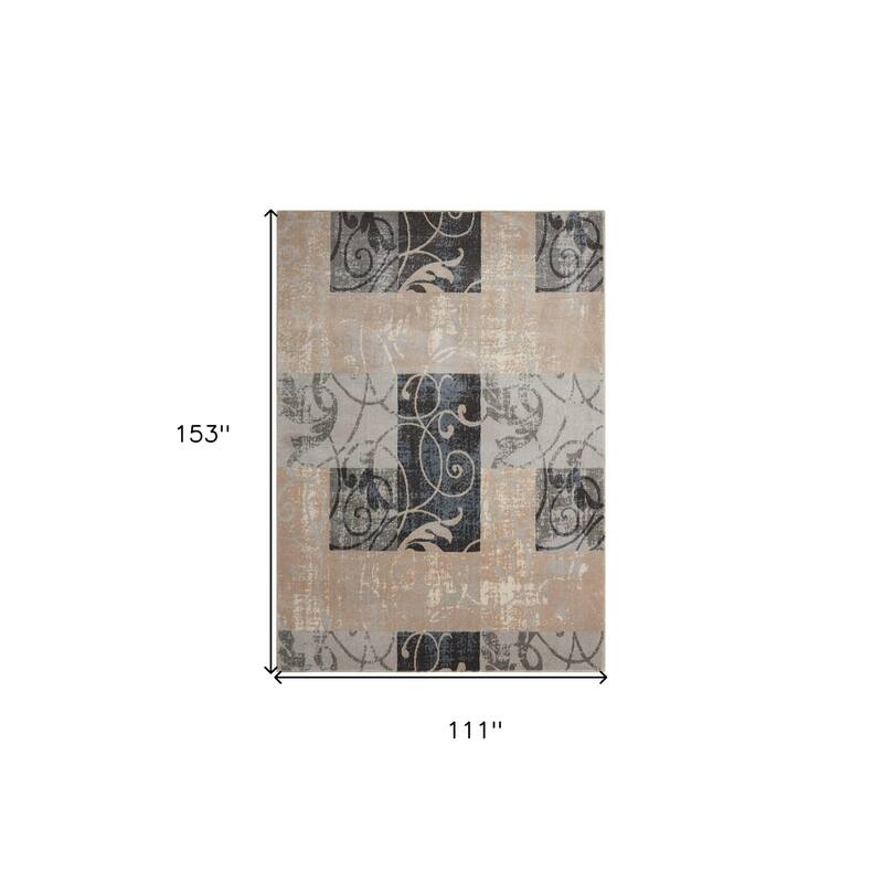 Hifa Power Loomed Floral Non Skid Stain Resistant Area Rug By HomeRoots - 153' X '111' X '0.5