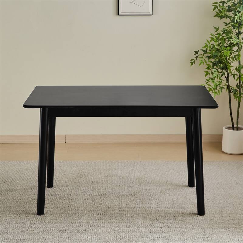 47-inch Dining Table Black Solid Wood Kitchen Table Dining Table - Black