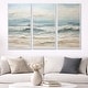 preview thumbnail 6 of 18, Designart "Beige And Blue Coastal Beach Paint" Coastal Beach Framed Art Set of 3 - Nautical & Coastal Wall Art Set 60 in. W x 40 in. H - 3 Panels - White