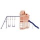 preview thumbnail 11 of 15, vidaXL Swing Set Outdoor Backyard Wooden Playground Equipment for Kids Age 3-8
