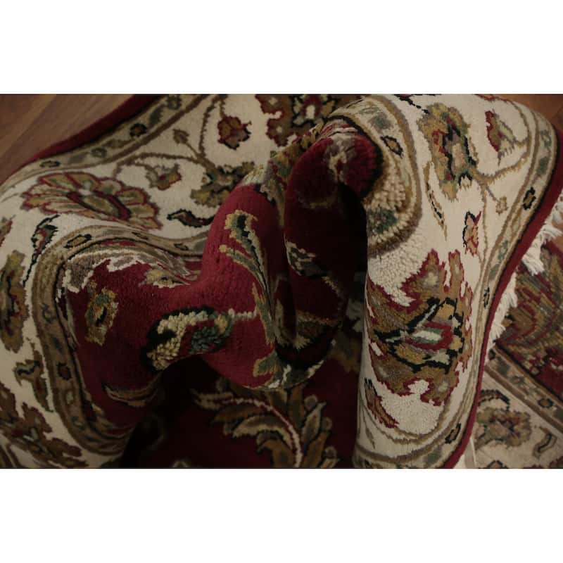 Hand Knotted Oriental 100% Wool Carpet Traditional Floral Red Agra Area Rug - 6' 1'' X 3' 10''