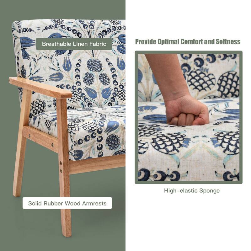 Gymax Modern Fabric Loveseat Sofa Couch Upholstered 2-Seat Wood - 45'' x 26.5'' x 32''