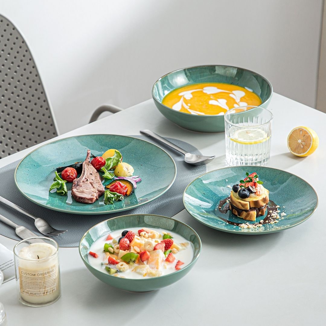 vancasso Karst 16 Piece Stoneware Dinnerware Set Service for 4 Grey
