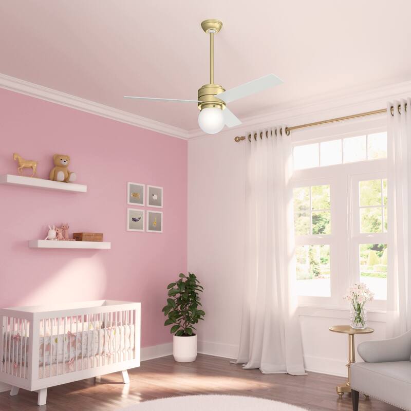 Hunter 52" Allison Ceiling Fan with LED Light Kit, Handheld Remote - Transitional, Vintage, Mid-Century Modern