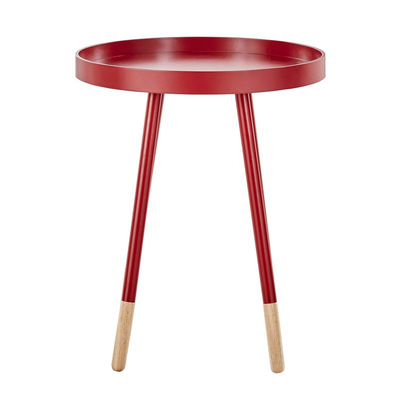 Marcella Paint-Dipped Round Tray-Top Side Table by iNSPIRE Q Modern