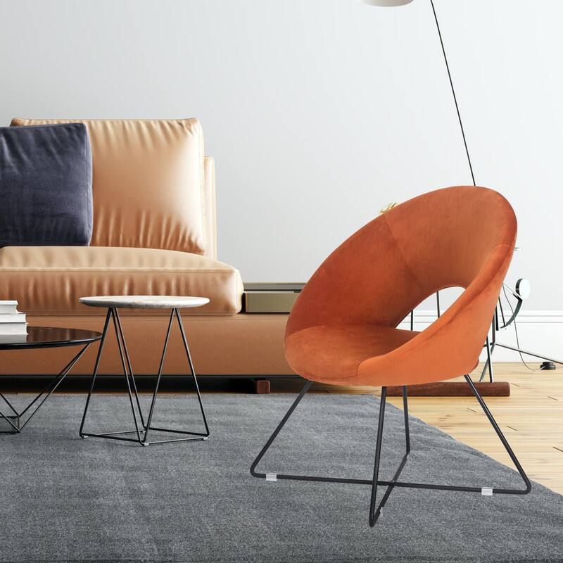 Adeco Accent Chair Modern Velvet Vanity Dining Chair Metal Legs