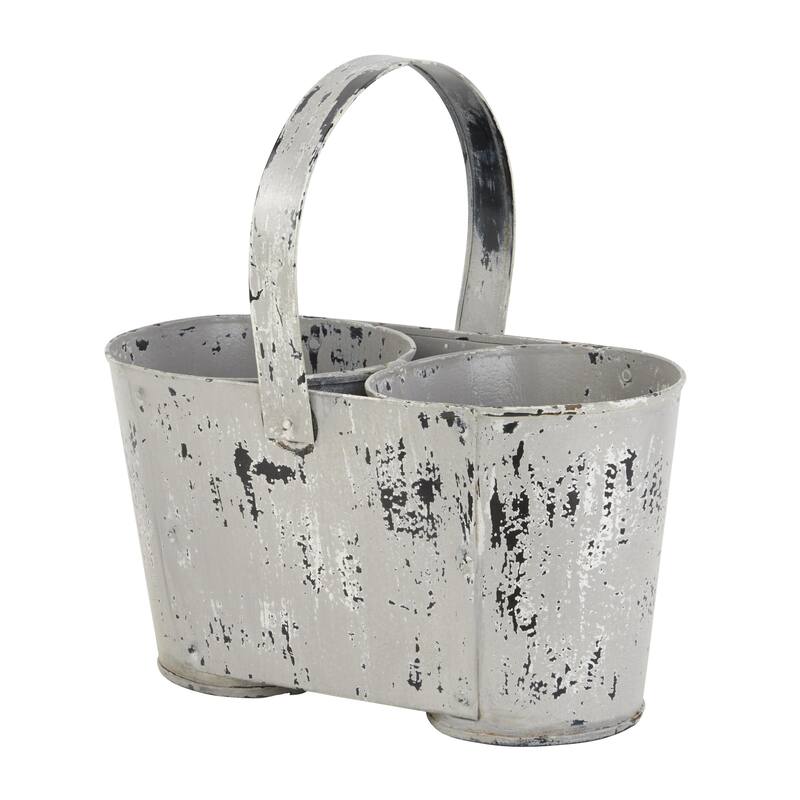 Metal Planter - White - Roche River Decor