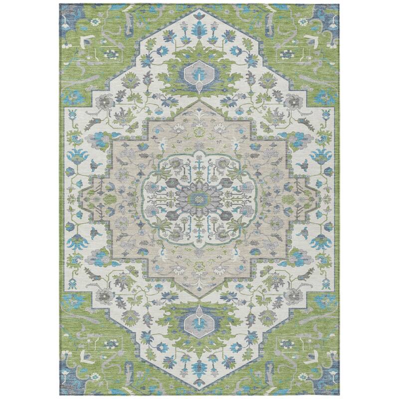 HomeRoots Oriental Traditional Rectangle Outdoor Rug