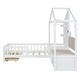 preview thumbnail 24 of 30, Multifunctional Twin Size House Bed with Upholstered Sofa, Charging Station, Wireless Charging, Shelves, Drawers and Light Strip
