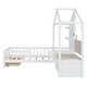 preview thumbnail 6 of 16, Twin Size House Bed with Upholstered Sofa, House Bed with Charging Station, Wireless Charging, Shelves and Two Drawers