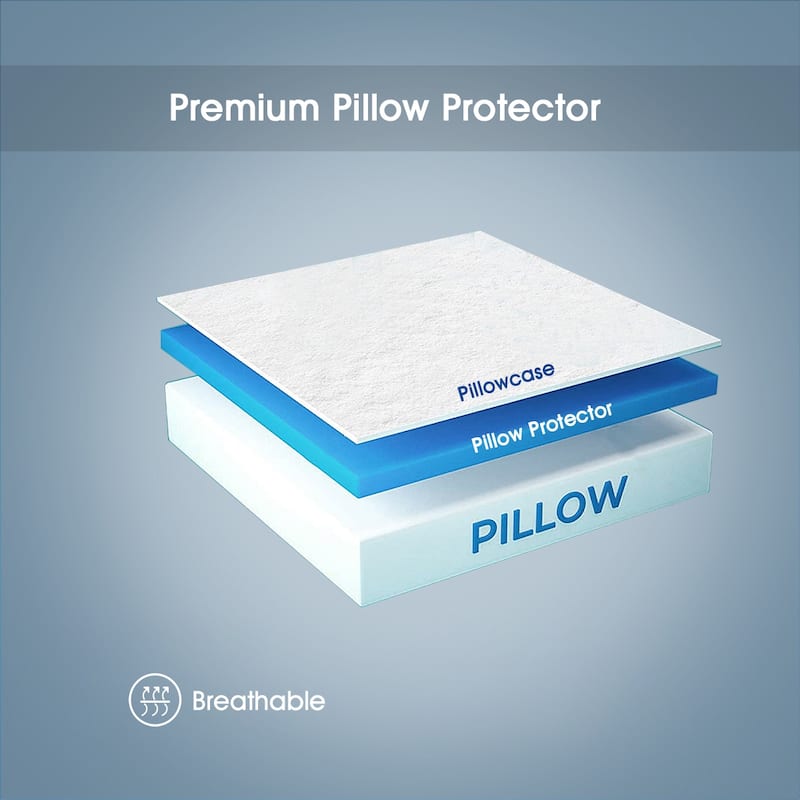 STONECREST Gusseted Pillow Protector 400TC Cotton - One Pair Packed
