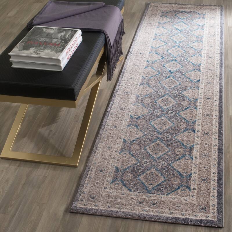 SAFAVIEH Sofia Gina Distressed Vintage Boho Oriental Rug - 2'2" x 10' Runner - Light Grey/Beige