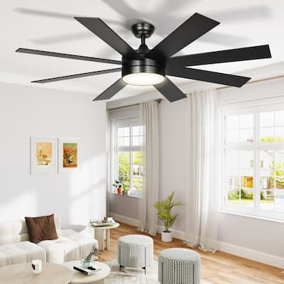 Moasis 60 Inch 8-Blades Smart Ceiling Fan with Lights and Remote/App Control