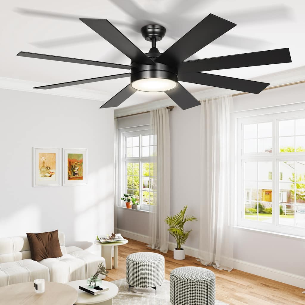 Moasis 60 Inch 8-Blades Smart Ceiling Fan with Lights and Remote/App Control