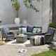 OVIOS 5-piece Patio Conversation Wicker Furniture Set - Light Blue