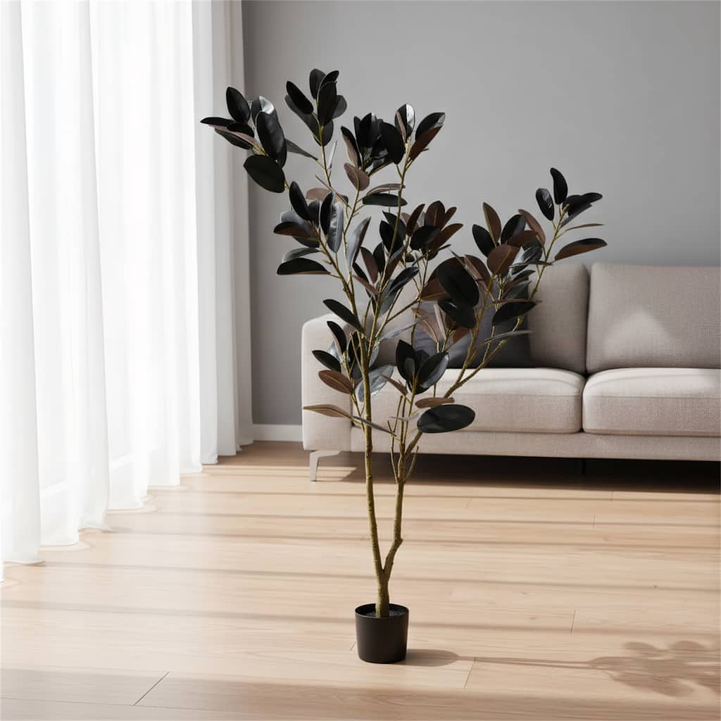 6FT Artificial Rubber Tree, Fake Plant for Indoor & Outdoor Home Decor
