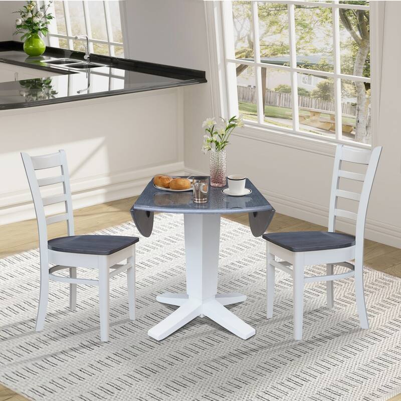 42" Round Drop Leaf Table with Dining Chairs