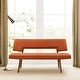 preview thumbnail 12 of 14, Channell Mid-Century 63" Upholstered Wood Entryway Dining Bench