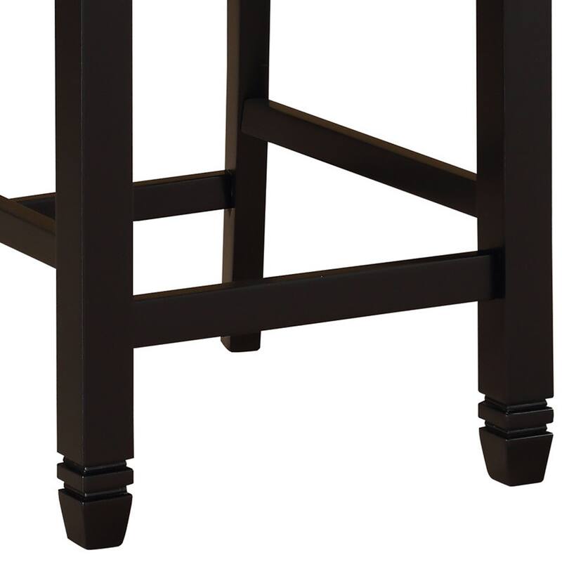 Fabric Upholstered Wooden Counter Height Chair with X Design Backrest,Brown