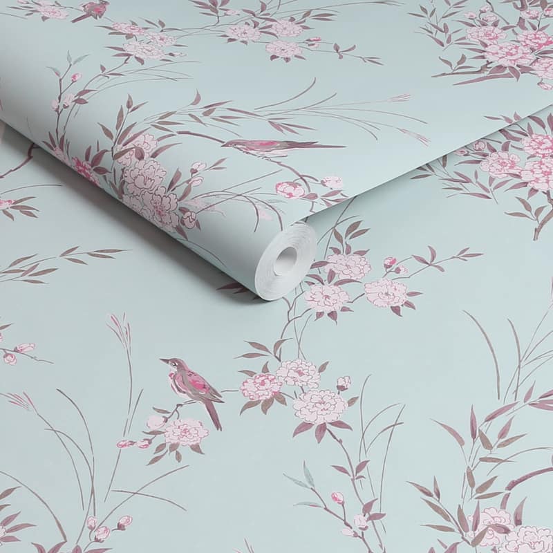 Shabby Chic by Rachel Ashwell Bird Chinoiserie Blue Wallpaper