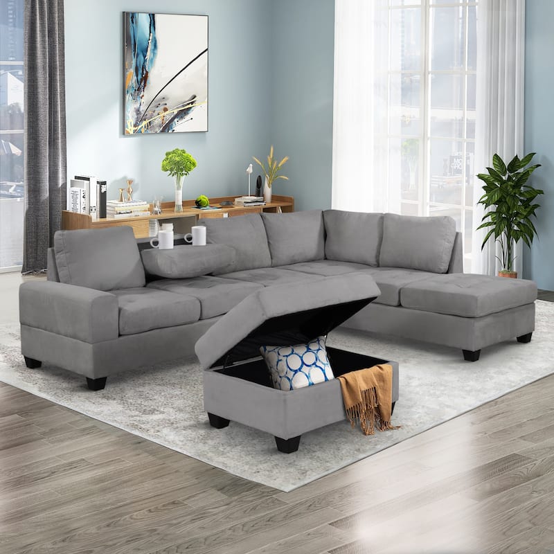 Convertible Sectional Sofa with Reversible Chaise