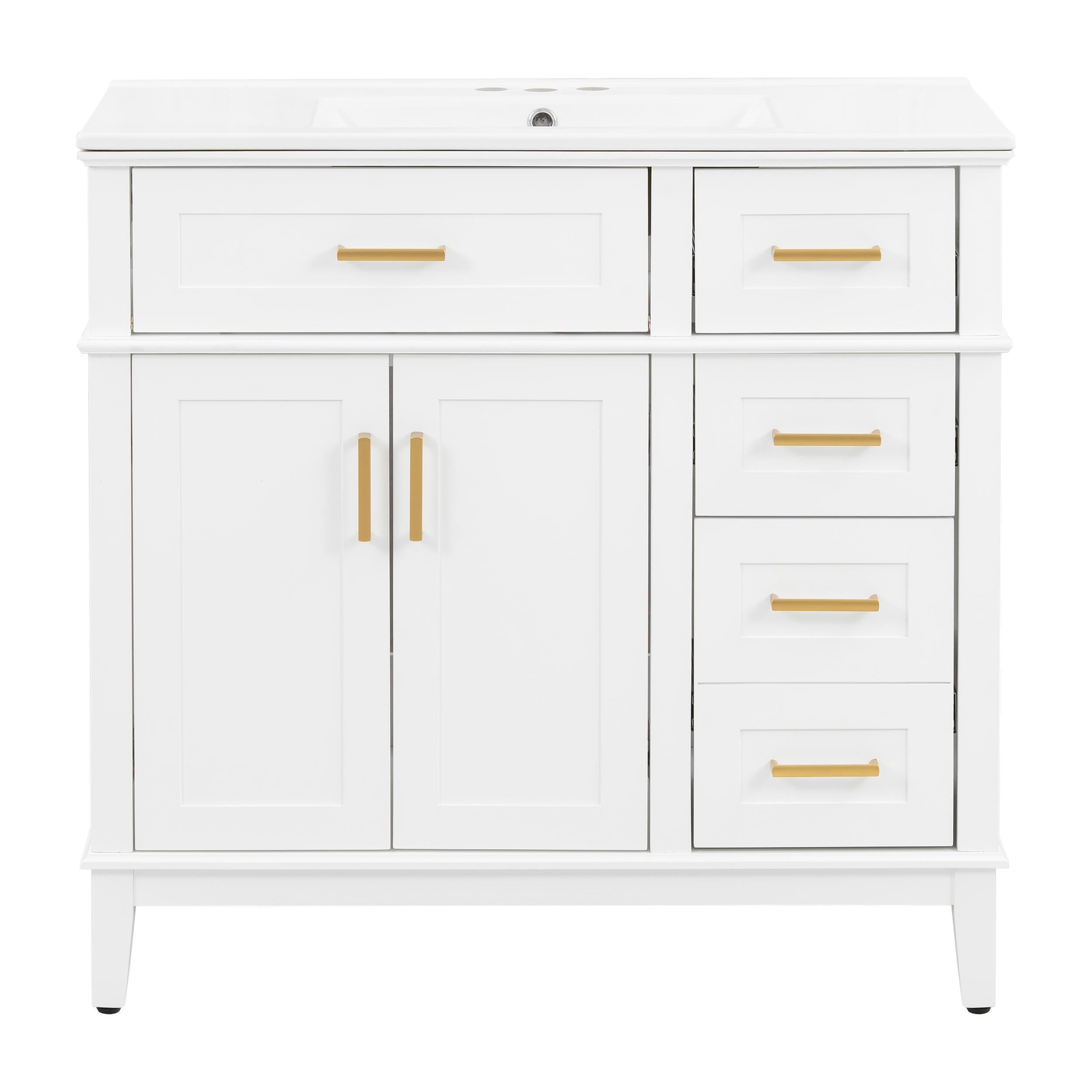 Modern Fashion 36" Bathroom Vanity with Ceramic Sink