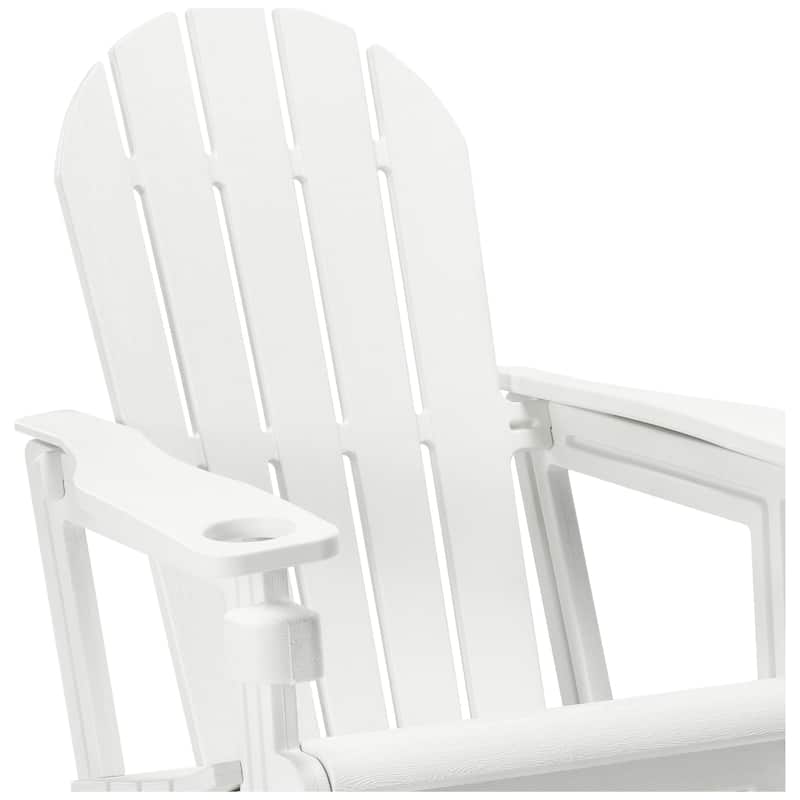 Polytrends Coastline Outdoor Poly Adirondack Chair with Cup Holder