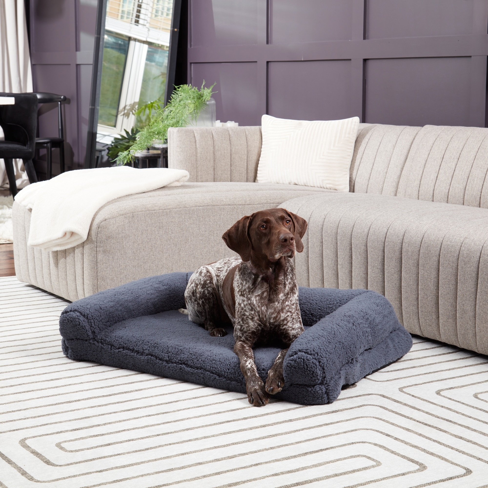 Millie Sherpa Sofa Style Dog Bed