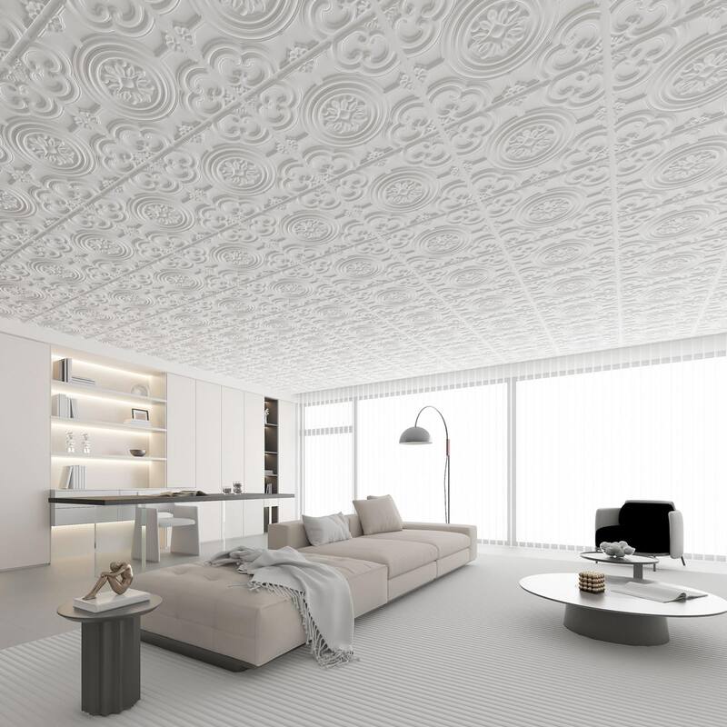 Atr3d 12 Pack 24"x24" 3D Wall Panel Ceiling Tiles Cover 48 Sq.Ft. for Home Decor