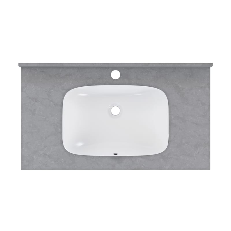 Avancer 36'' Wall Mount Sink In Charcoal Grey - 35.44" x 19.75" x 7.5"