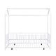 preview thumbnail 13 of 32, Contemporary Mordern Design Twin Size House Platform Bed,Solid Metal Bed with Trundle,Semi-Enclosed Fence