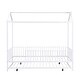preview thumbnail 13 of 15, House-Shaped Metal Twin Size House Bed with Fence and Trundle,Kids Bed Design