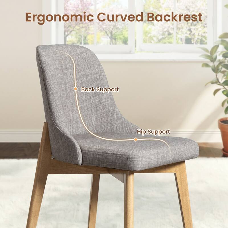 Upholstered Side Chair Dining Chairs Kitchen Chairs with Wood Legs Set of 2