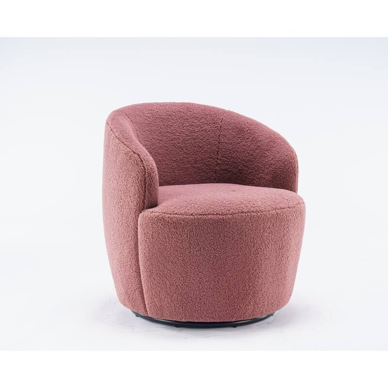 Teddy Fabric Swivel Accent Armchair Barrel Chair