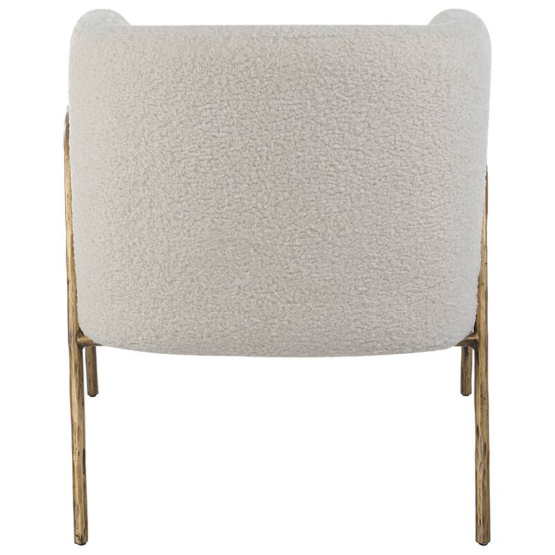 Uttermost Jacobsen Off White Shearling Accent Chair - 27"W x 28.5"H x 27"D