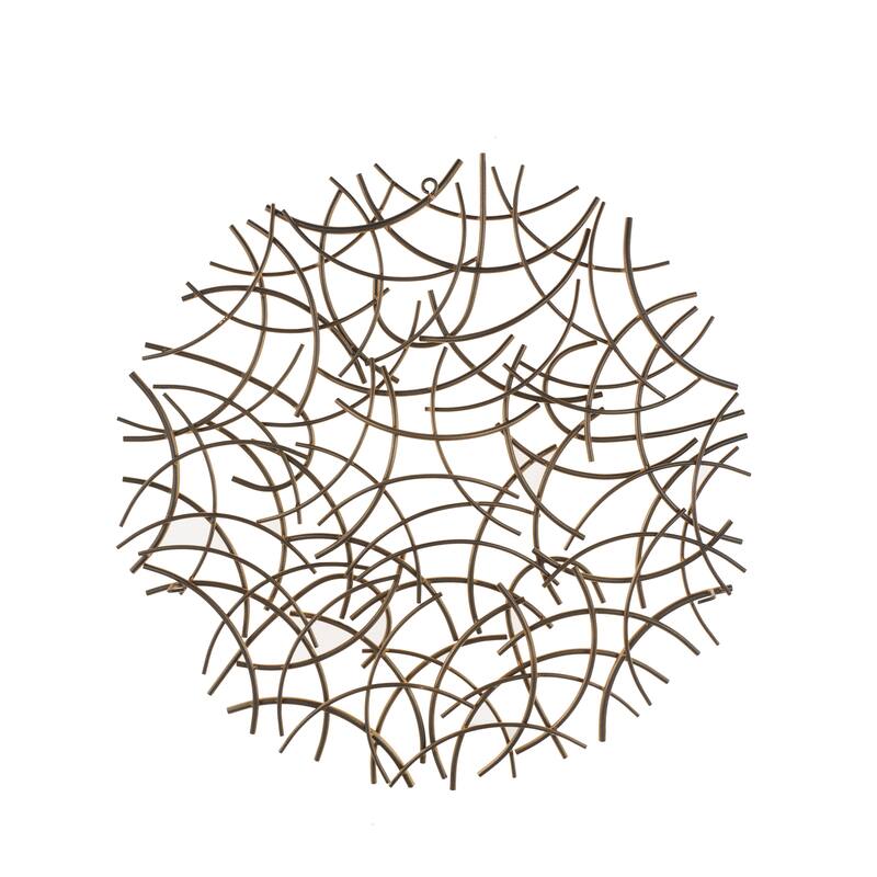 Gold Metal Overlapping Curved Sticks Abstract Home Wall Decor