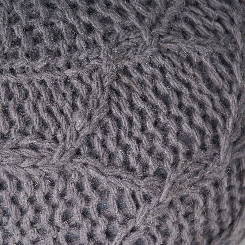 Charming Handcrafted Knitted Wool Pouf for Stylish Homes