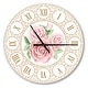 preview thumbnail 7 of 8, Designart 'Hand drawn Pink Roses Shabby Chic Vintage' Oversized Contemporary Wall CLock 16 in. wide x 16 in. high