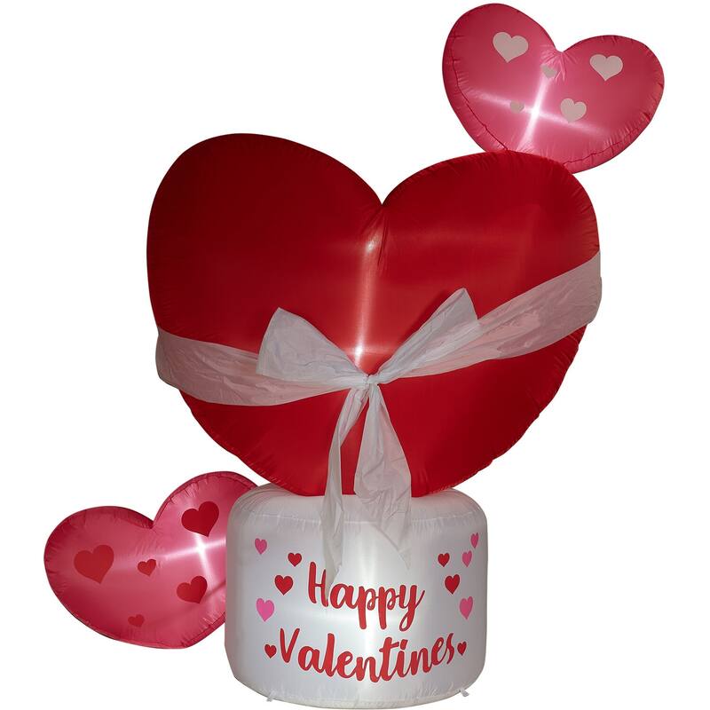 Fraser Hill Farm 8-Ft. Tall Valentine's Day Heart, Blow Up Inflatable - 8 Feet