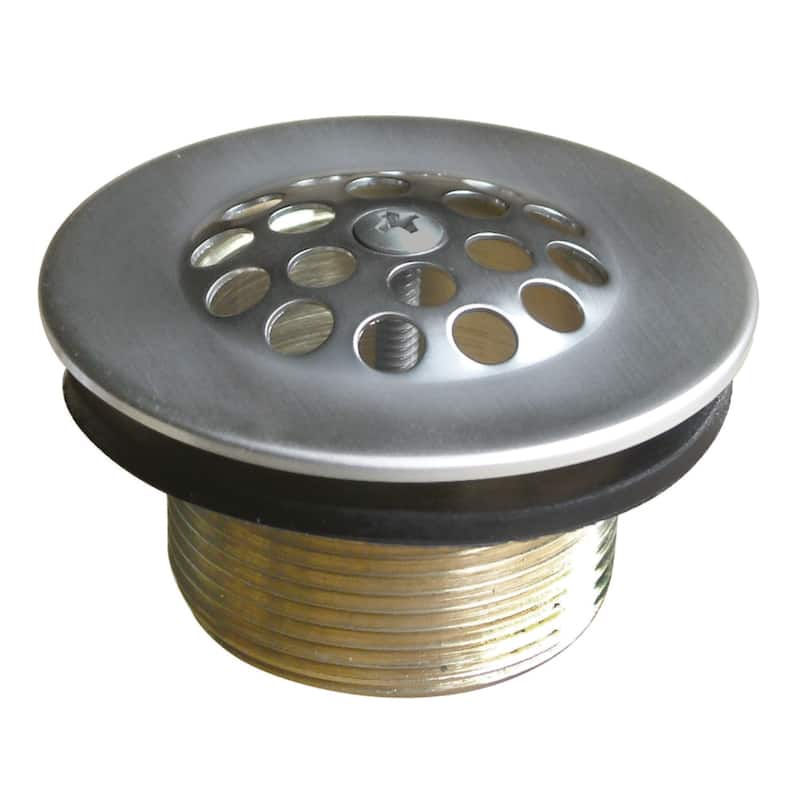 Kingston Brass Made To Match Bathtub Strainer Drain with Rubber - Brushed Nickel