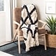preview thumbnail 1 of 5, SAFAVIEH Lila Grace Geometric Pattern Fluffy Tufted Pure Cotton Throw Black/Beige