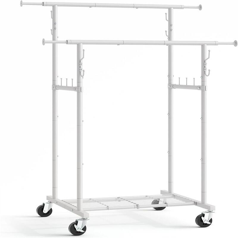 Double Rod Garment Rack - 26"D x 47.3"W x 64.2"H