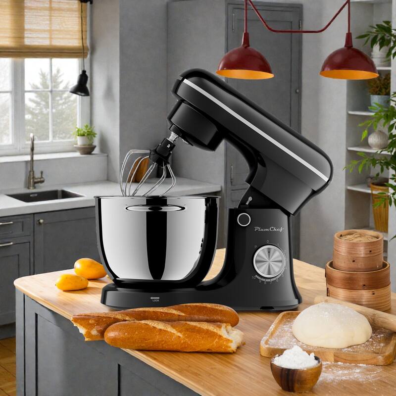 5L Electric Stand Mixer, 10 Speed Kitchen Food Mixer with Stainless Steel Bowl, Dough Hook Whisk Beater